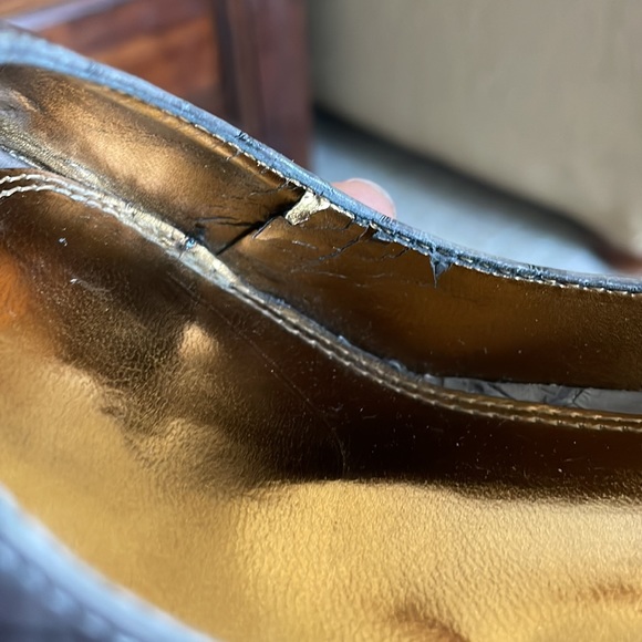 Enzo Angiolini Grey Peep Toe Heels, Alligator Leather, Gray Heels, size 6.5 - Picture 9 of 9